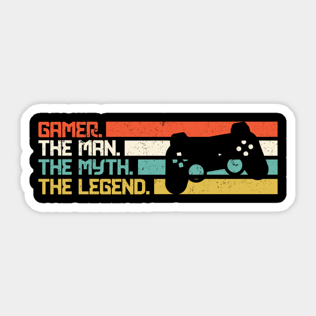 Gamer The Man The Myth The Legend Sticker by Hip City Merch